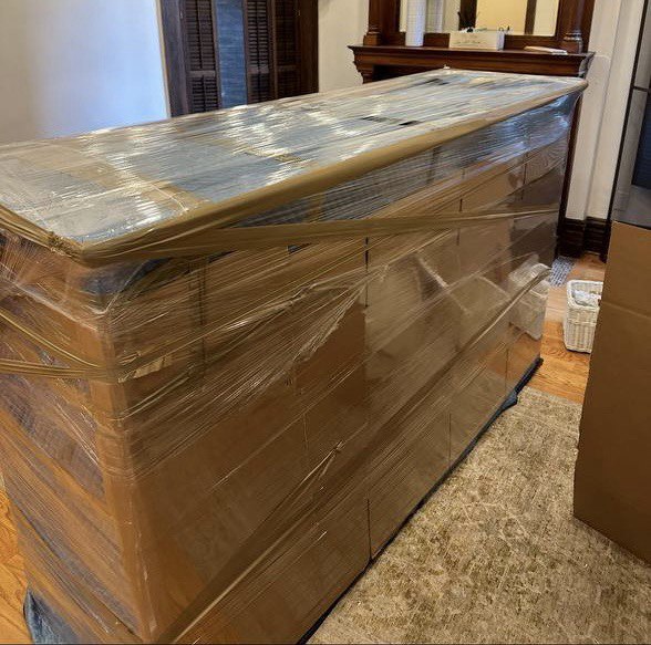 Wrapped wooden dresser
