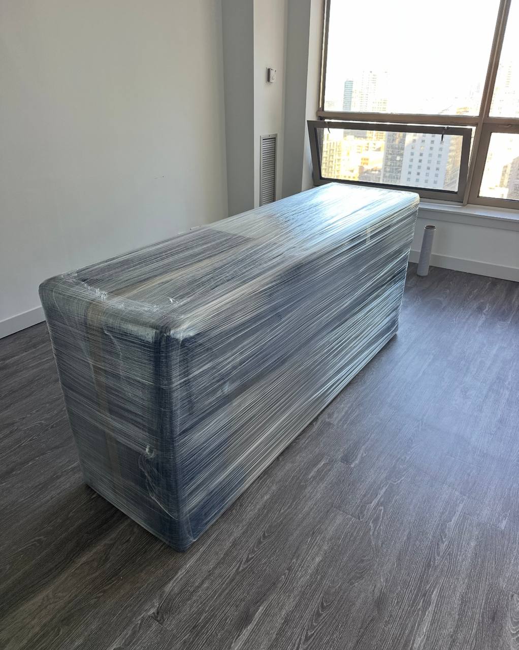 Wrapped furniture in luxury apartment