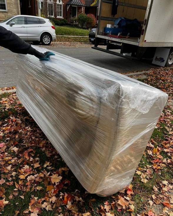 Wrapped furniture outside