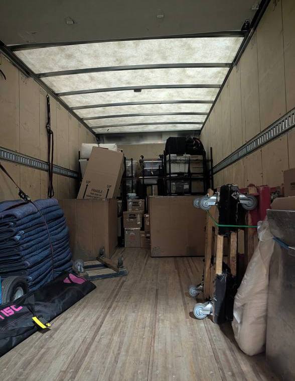 Moving truck with equipment
