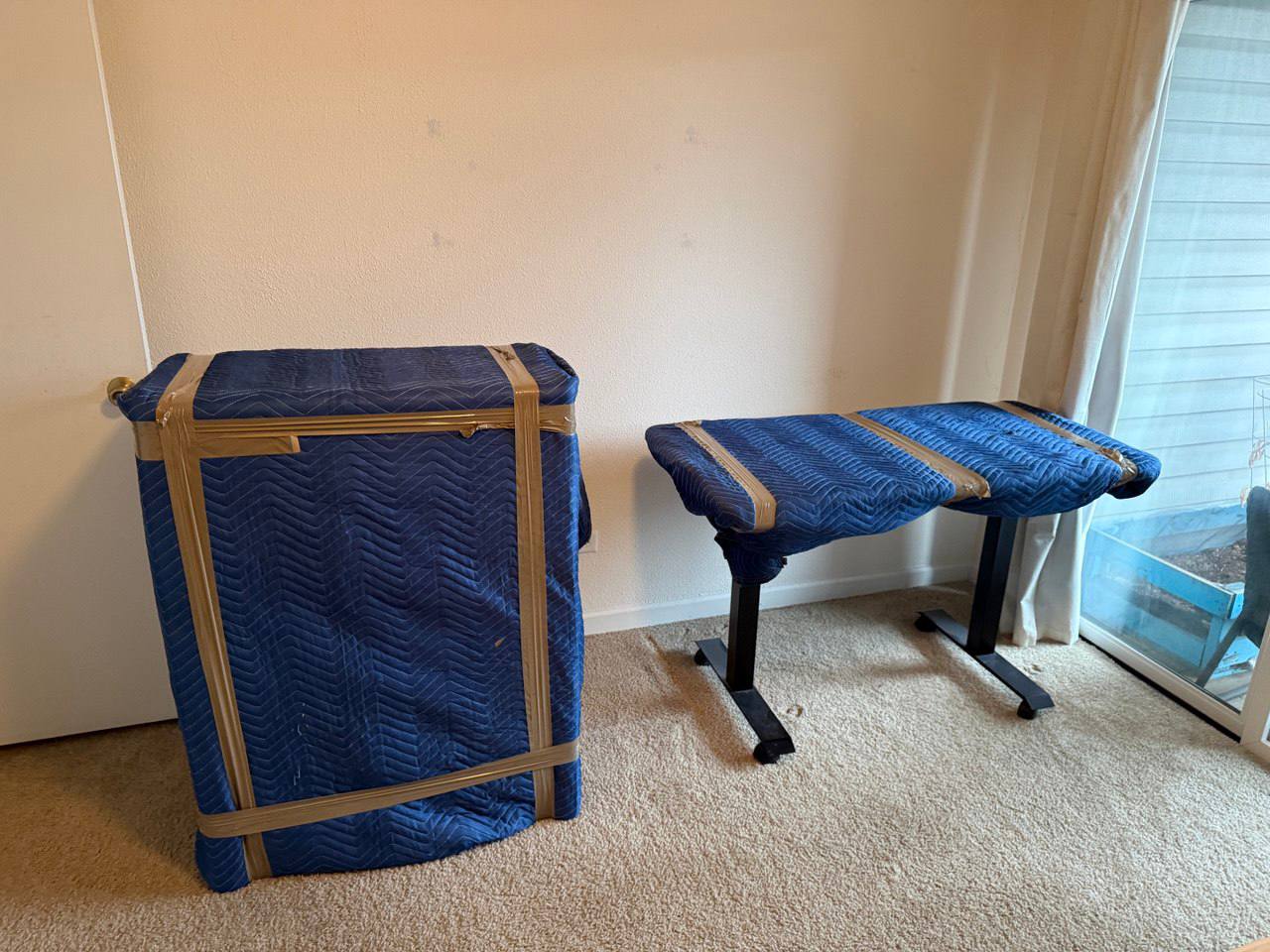 Wrapped desk and table
