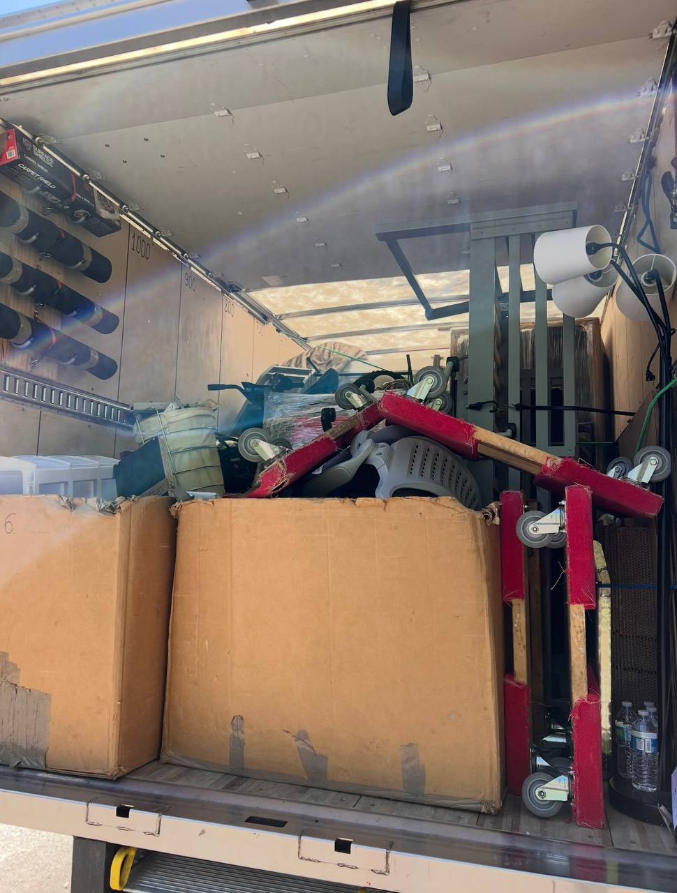 Fully loaded moving truck