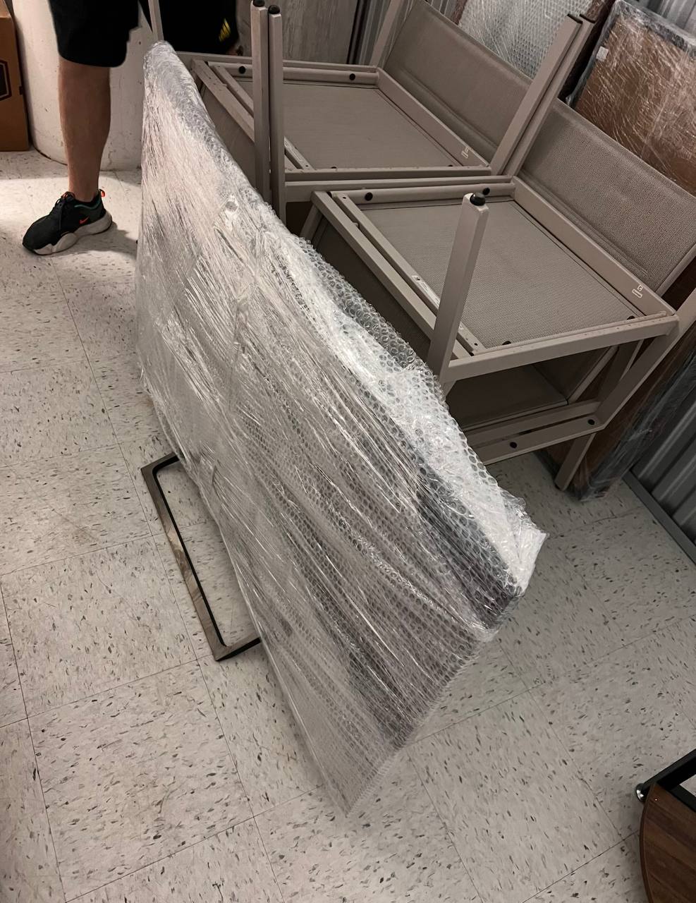 Wrapped office furniture and chairs