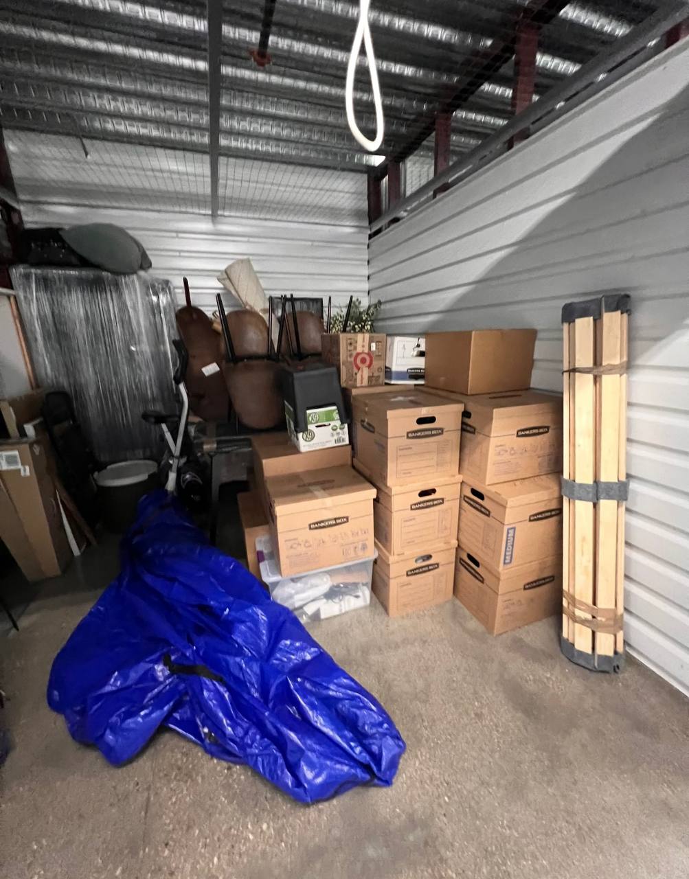 Organized storage unit with boxes