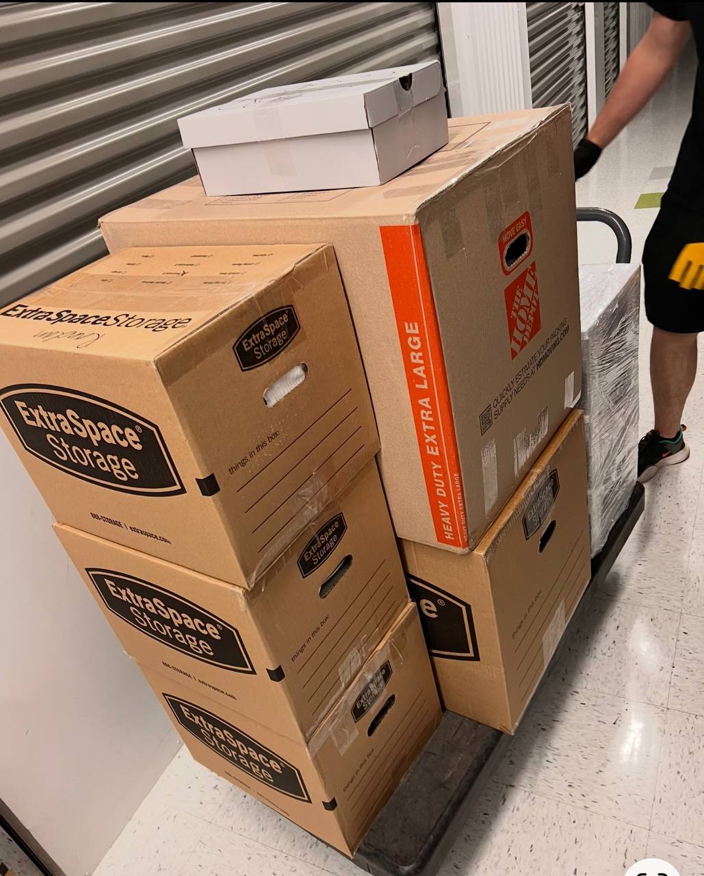 Storage boxes on dolly