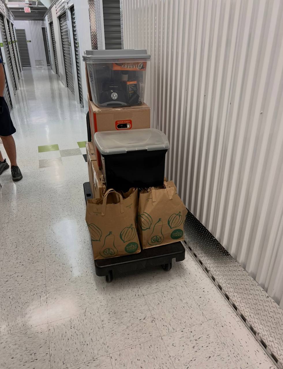 Storage facility hallway with cart