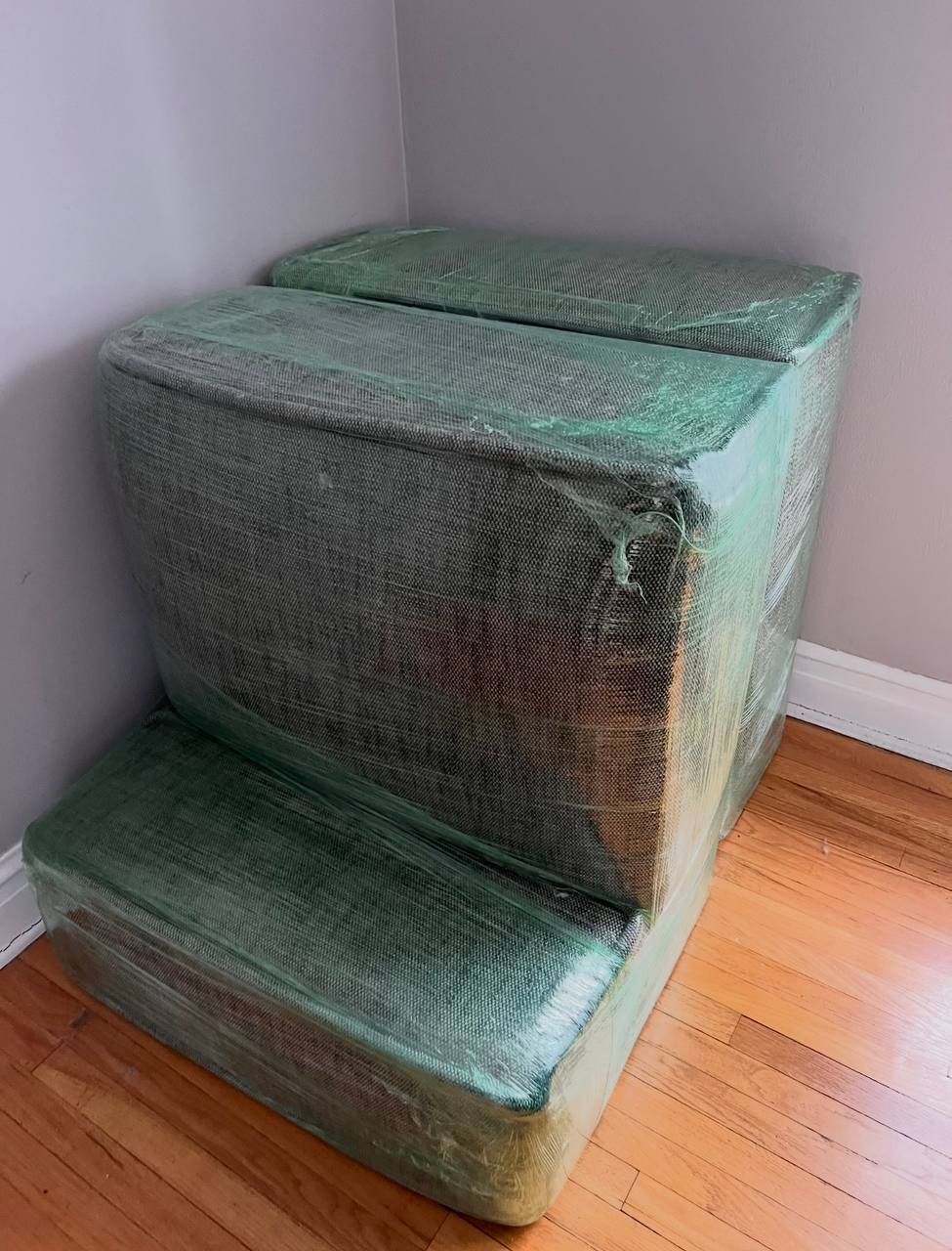 Wrapped sectional sofa pieces